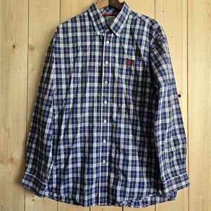 Cinch Western Blue Plaid Long Sleeve Button Down Shirt Mens XL